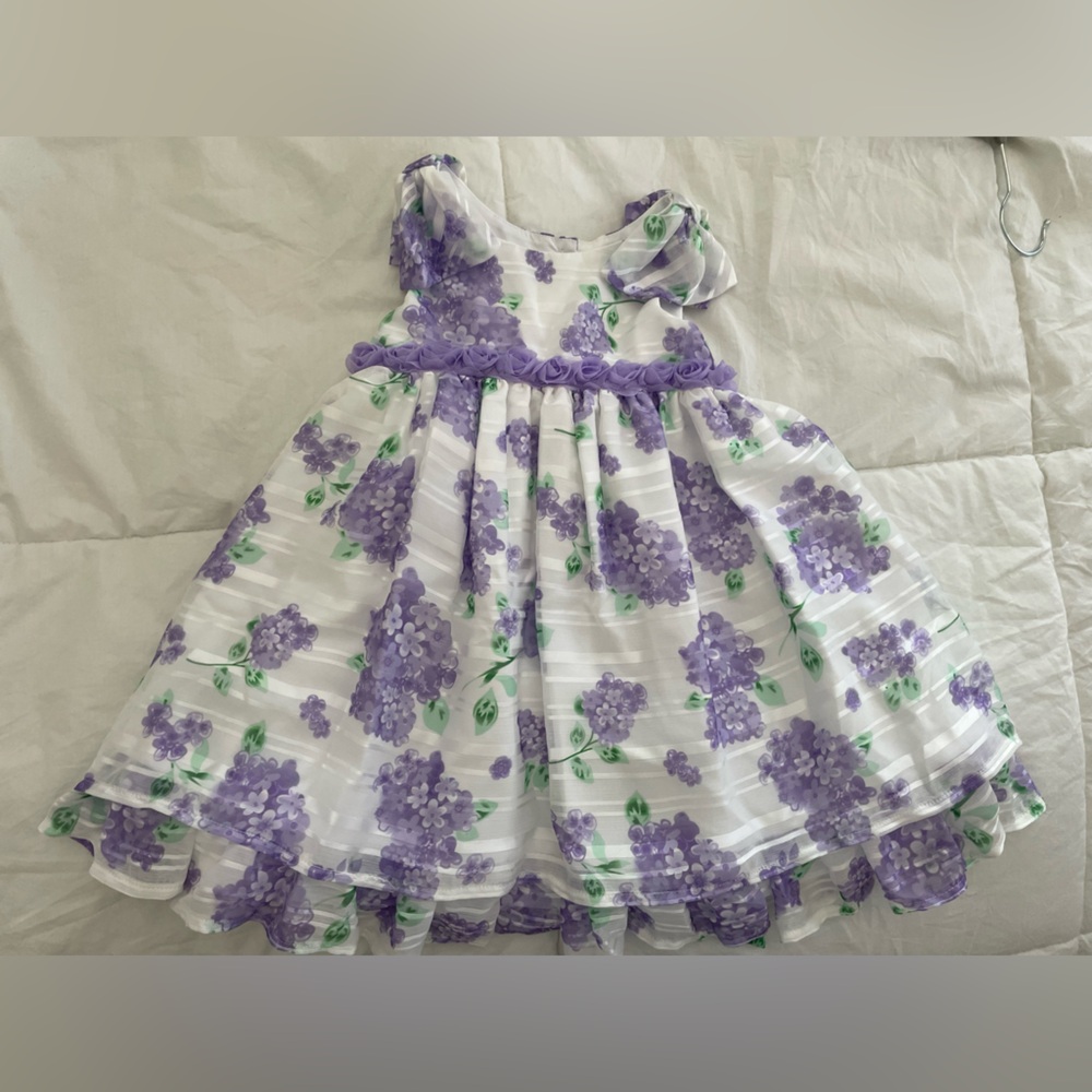 Floral Purple and White Dress